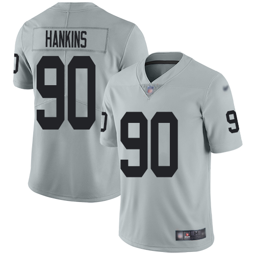 Men Oakland Raiders Limited Silver Johnathan Hankins Jersey NFL Football #90 Inverted Legend Jersey